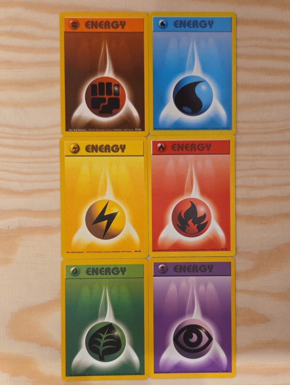 Pokemon Base Set 1999 Energy Cards (Set of 6) - Picture 1 of 13